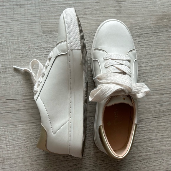 Kate Spade White and Gold Sneakers - Picture 5 of 7